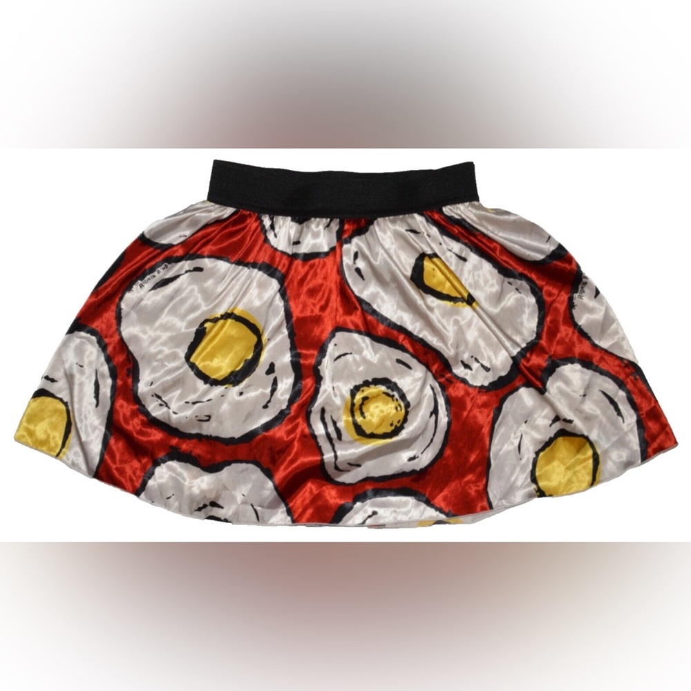 THE RODNIK BAND SMALL SATIN MINI SKIRT RARE POP ART BOHO BRITISH DESIGNER ITALY - Picture 4 of 6